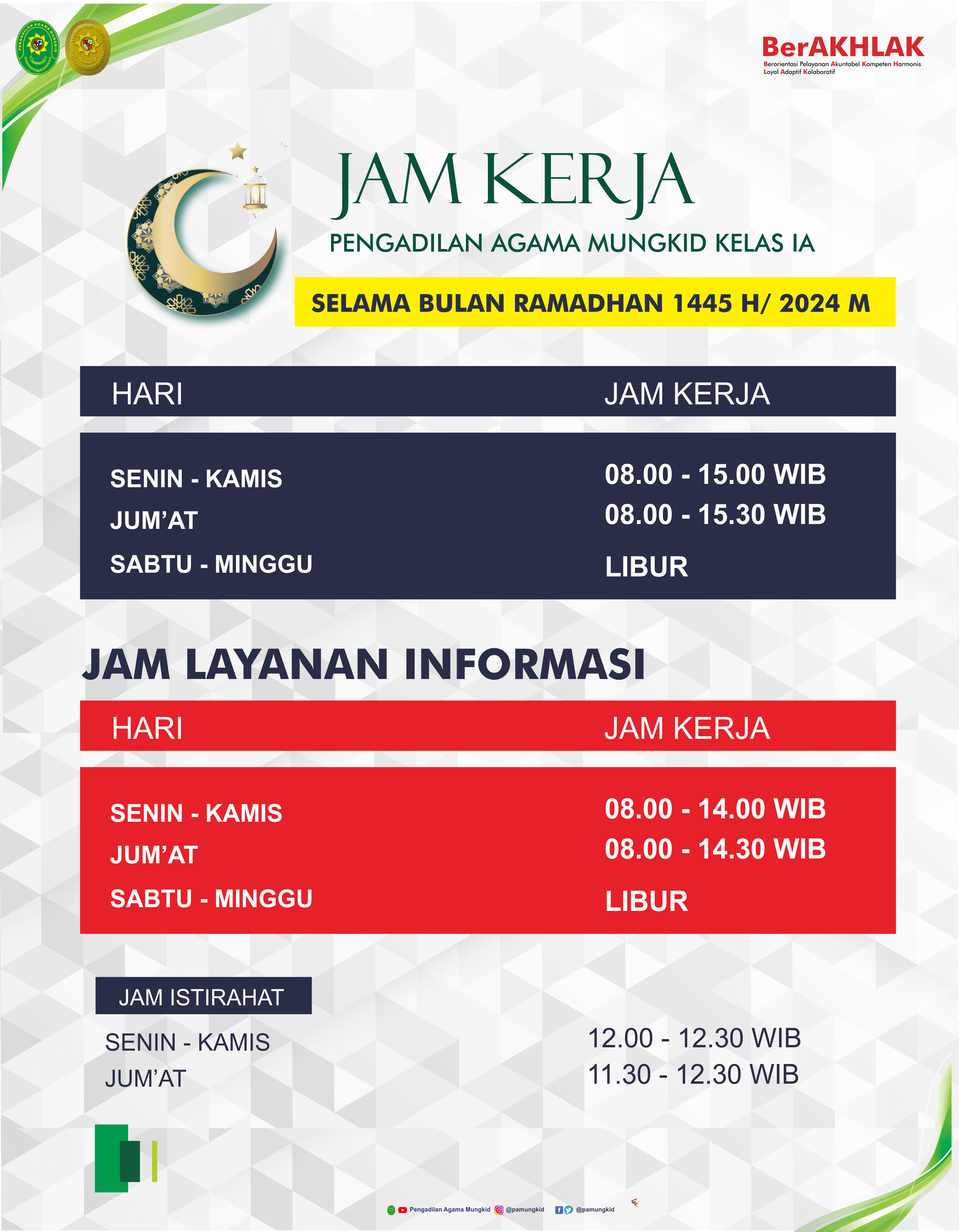 JAM PELAYANAN 1445 H INFO