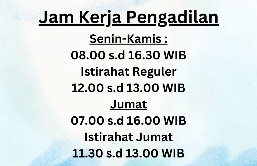 jam kerja pengadilan